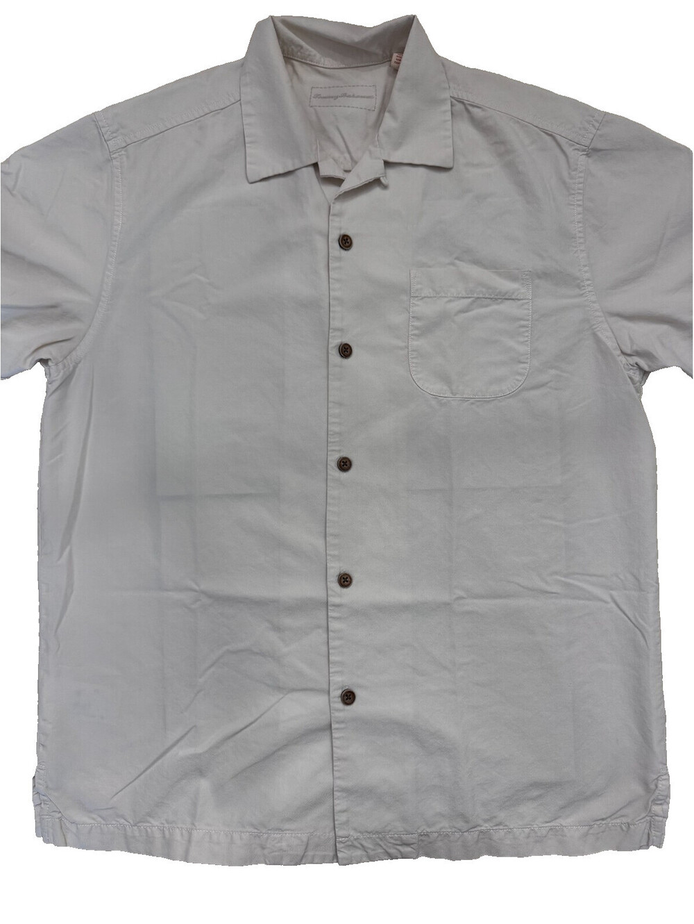 Tommy Bahama Men's SS Silk Shirt Small Ivory Embroidered Airplane Design